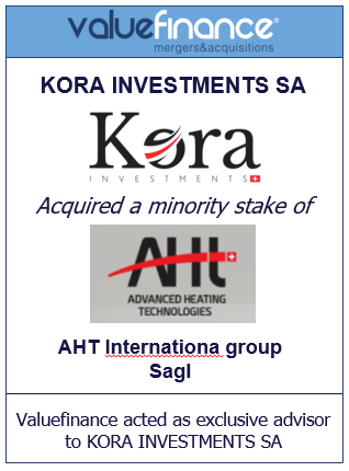 Kora Investemnts SA investe in AHT International Group attiva nella realizzazione di prodotti innovativi per i riscaldamento